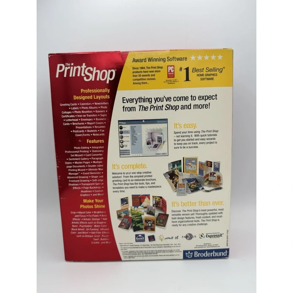 Vintage Broderbund The Print Shop Ver.12 2001  Software For Windows XP Sealed